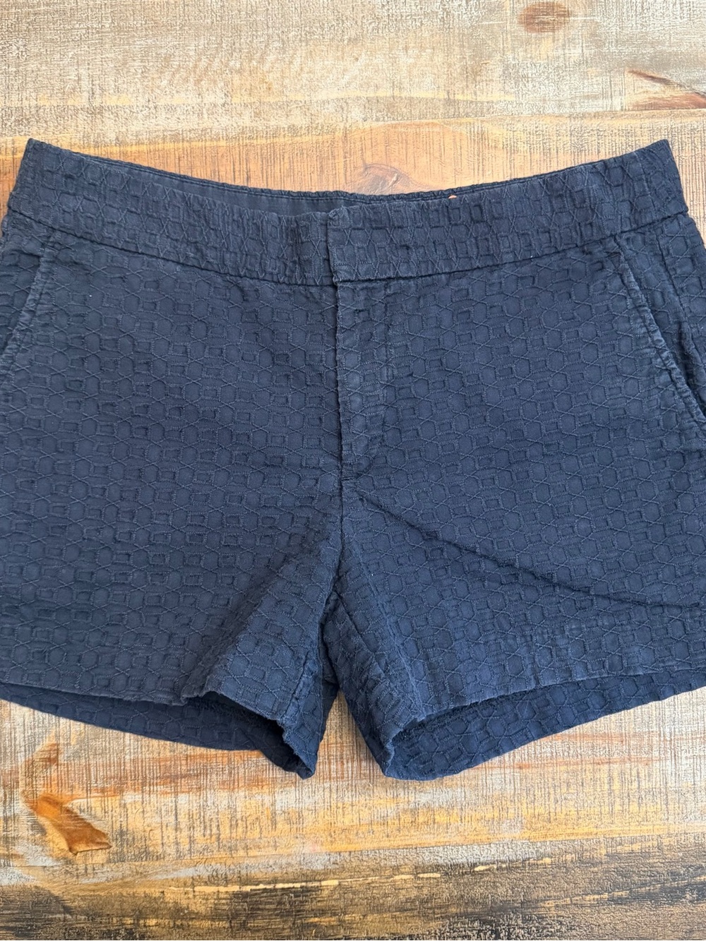 Banana Republic Hampton Fit Textured Navy Shorts 100% Cotton